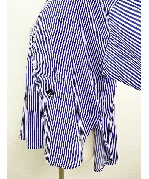 Rydia(リディア)の「ストライプオーバーシャツ(シャツ/ブラウス・レディース・グリーン/レッド/ブルー・M)」の13枚目の写真