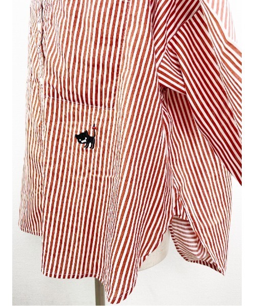 Rydia(リディア)の「ストライプオーバーシャツ(シャツ/ブラウス・レディース・グリーン/レッド/ブルー・M)」の10枚目の写真