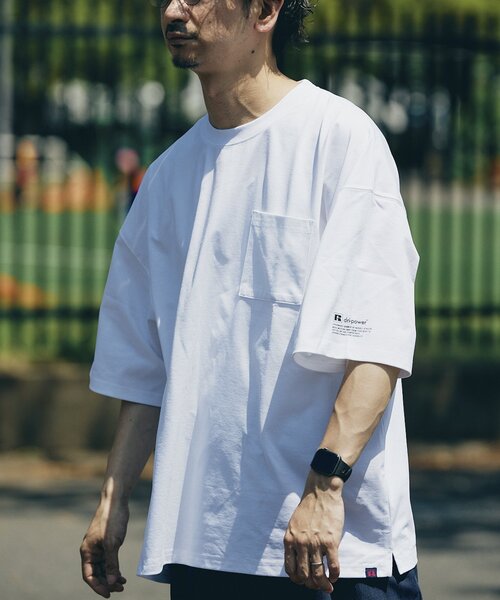 Russell Athletic（ラッセルアスレティック）の「【RUSSELL ATHLETIC】別注 DRI-POWER ビッグTシャツ（Tシャツ/カットソー・メンズ・ウッド/ネイビー/ホワイト/チャコールグレー・MEDIUM/LARGE）」の22枚目の写真