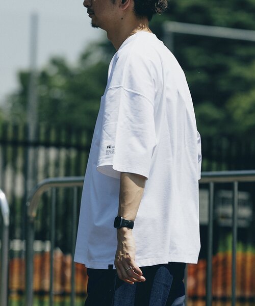 Russell Athletic（ラッセルアスレティック）の「【RUSSELL ATHLETIC】別注 DRI-POWER ビッグTシャツ（Tシャツ/カットソー・メンズ・ウッド/ネイビー/ホワイト/チャコールグレー・MEDIUM/LARGE）」の12枚目の写真