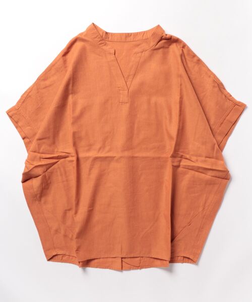 MARBLE WALTS（マーブルワルツ）の「マーブルワルツ/MARBLE WALTS リネン混 半袖シャツチュニック（シャツ/ブラウス・レディース・レンガ/イエロー系その他/ダークグリーン/ブルー・LARGE/MEDIUM）」の6枚目の写真