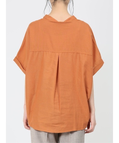 MARBLE WALTS（マーブルワルツ）の「マーブルワルツ/MARBLE WALTS リネン混 半袖シャツチュニック（シャツ/ブラウス・レディース・レンガ/イエロー系その他/ダークグリーン/ブルー・LARGE/MEDIUM）」の9枚目の写真