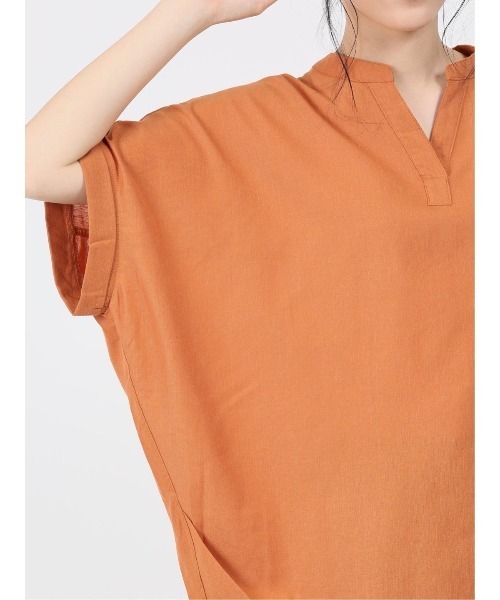 MARBLE WALTS（マーブルワルツ）の「マーブルワルツ/MARBLE WALTS リネン混 半袖シャツチュニック（シャツ/ブラウス・レディース・レンガ/イエロー系その他/ダークグリーン/ブルー・LARGE/MEDIUM）」の11枚目の写真