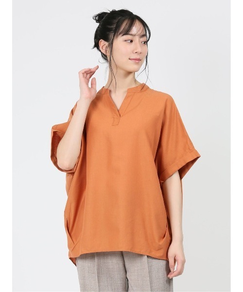 MARBLE WALTS（マーブルワルツ）の「マーブルワルツ/MARBLE WALTS リネン混 半袖シャツチュニック（シャツ/ブラウス・レディース・レンガ/イエロー系その他/ダークグリーン/ブルー・LARGE/MEDIUM）」の13枚目の写真