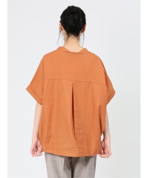 MARBLE WALTS（マーブルワルツ）の「マーブルワルツ/MARBLE WALTS リネン混 半袖シャツチュニック（シャツ/ブラウス・レディース・レンガ/イエロー系その他/ダークグリーン/ブルー・LARGE/MEDIUM）」の15枚目の写真