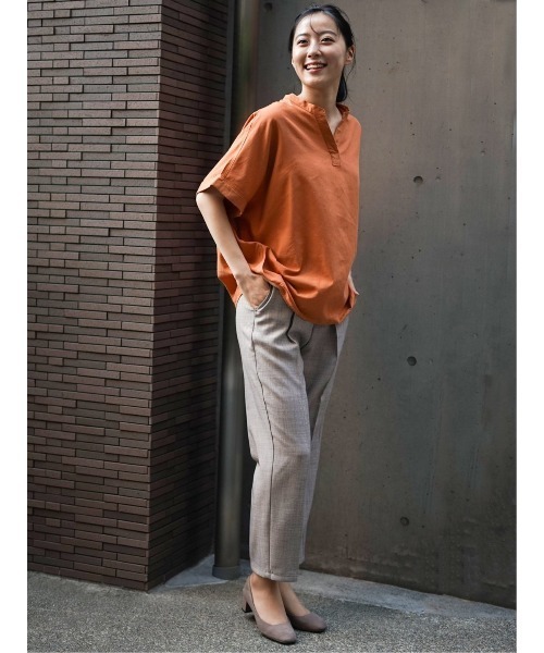 MARBLE WALTS（マーブルワルツ）の「マーブルワルツ/MARBLE WALTS リネン混 半袖シャツチュニック（シャツ/ブラウス・レディース・レンガ/イエロー系その他/ダークグリーン/ブルー・LARGE/MEDIUM）」の18枚目の写真