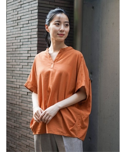 MARBLE WALTS（マーブルワルツ）の「マーブルワルツ/MARBLE WALTS リネン混 半袖シャツチュニック（シャツ/ブラウス・レディース・レンガ/イエロー系その他/ダークグリーン/ブルー・LARGE/MEDIUM）」の19枚目の写真