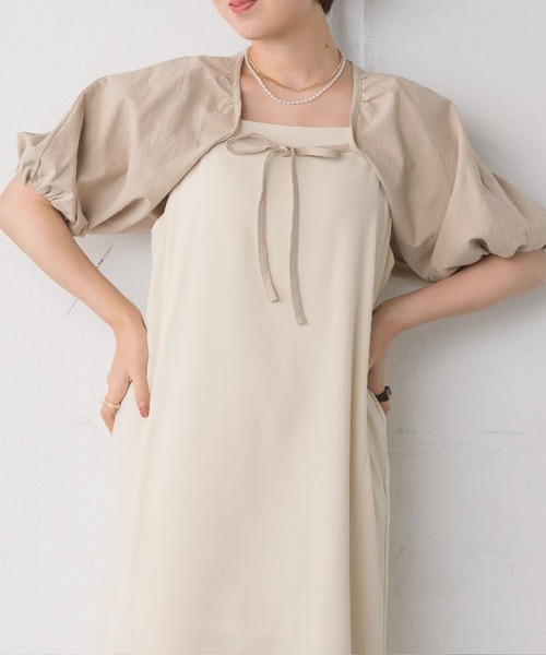 リゾートワンピース 薄軽 レトロリボン DAY CLOSET ワンピース レディース 小花柄ボウタイシフォンA