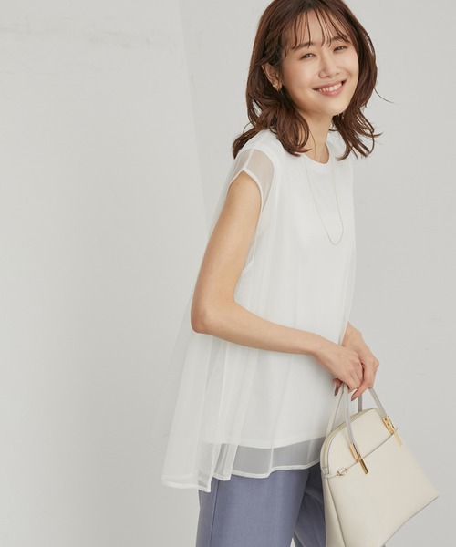 ROPE' PICNIC（ロペピクニック）の「チュールカットトップス（Tシャツ/カットソー・レディース・ブラック/キナリ/ベージュ系その他・38）」の2枚目の写真