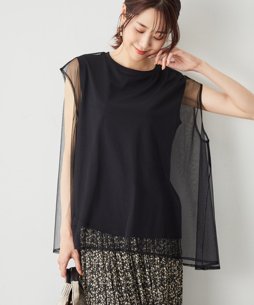 ROPE' PICNIC（ロペピクニック）の「チュールカットトップス（Tシャツ/カットソー・レディース・ブラック/キナリ/ベージュ系その他・38）」の8枚目の写真