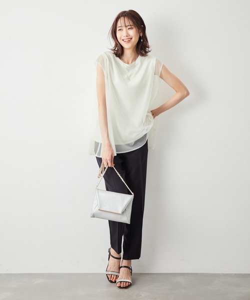 ROPE' PICNIC（ロペピクニック）の「チュールカットトップス（Tシャツ/カットソー・レディース・ブラック/キナリ/ベージュ系その他・38）」の9枚目の写真