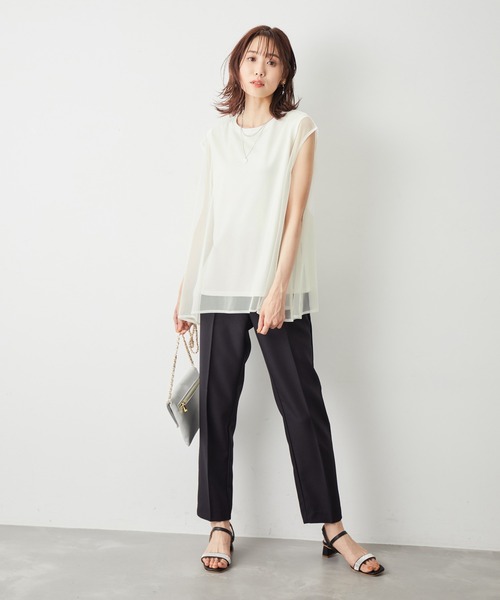 ROPE' PICNIC（ロペピクニック）の「チュールカットトップス（Tシャツ/カットソー・レディース・ブラック/キナリ/ベージュ系その他・38）」の11枚目の写真