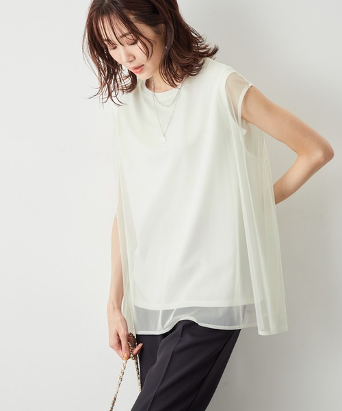 ROPE' PICNIC（ロペピクニック）の「チュールカットトップス（Tシャツ/カットソー・レディース・ブラック/キナリ/ベージュ系その他・38）」の12枚目の写真