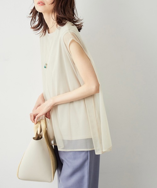 ROPE' PICNIC（ロペピクニック）の「チュールカットトップス（Tシャツ/カットソー・レディース・ブラック/キナリ/ベージュ系その他・38）」の16枚目の写真