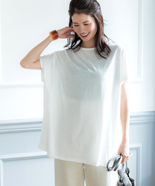 coca(coca)(コカ)の「台形カットプルオーバー(Tシャツ/カットソー・レディース・ブラック/その他1/ホワイト/ライトベージュ・M/L)」の1枚目の写真