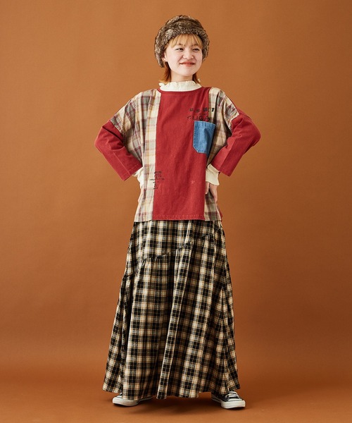 CUBE SUGAR(キューブシュガー)の「ショートスラブフライス無地長袖フリルネックインナー(Tシャツ/カットソー・レディース・ホワイト/ブラック/ダークグリーン/ブラウン/オレンジ/トップグレー・M)」の8枚目の写真