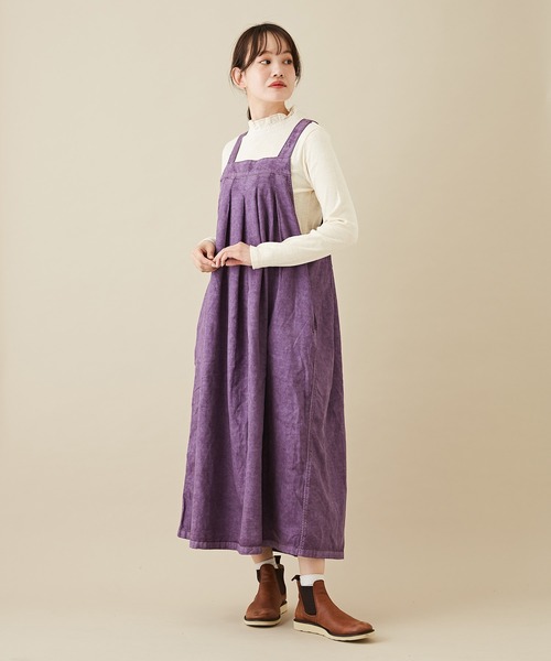 CUBE SUGAR(キューブシュガー)の「ショートスラブフライス無地長袖フリルネックインナー(Tシャツ/カットソー・レディース・ホワイト/ブラック/ダークグリーン/ブラウン/オレンジ/トップグレー・M)」の10枚目の写真