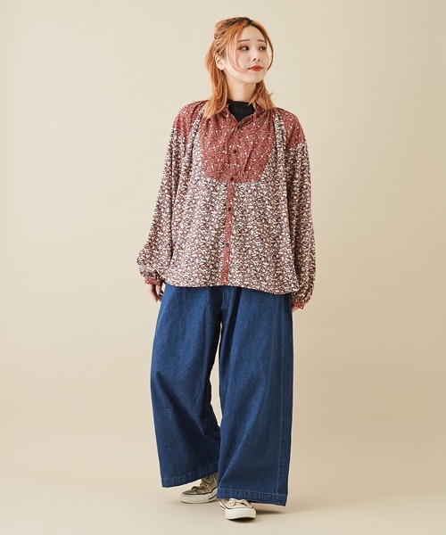 CUBE SUGAR(キューブシュガー)の「ショートスラブフライス無地長袖フリルネックインナー(Tシャツ/カットソー・レディース・ホワイト/ブラック/ダークグリーン/ブラウン/オレンジ/トップグレー・M)」の20枚目の写真