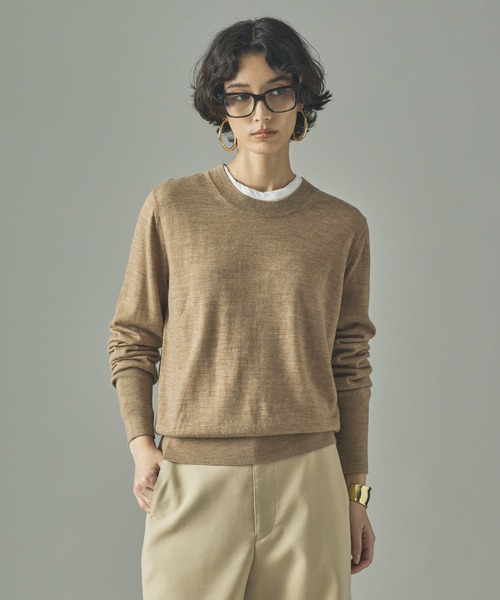 Curensology（カレンソロジー）の「Curensology(カレンソロジー)/ファインウールクルーニットプルオーバー（ニット/セーター・レディース・キャメル/グレー/ネイビー/カーキ/グレー系その他/ボルドー/ホワイト/ブラック/ベージュ/レッド/モカ・FREE）」の12枚目の写真