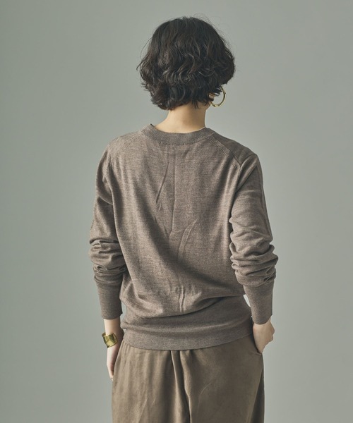 Curensology（カレンソロジー）の「Curensology(カレンソロジー)/ファインウールクルーニットプルオーバー（ニット/セーター・レディース・キャメル/グレー/ネイビー/カーキ/グレー系その他/ボルドー/ホワイト/ブラック/ベージュ/レッド/モカ・FREE）」の20枚目の写真