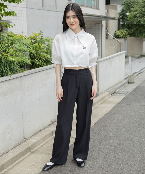 ALAND(エーランド)の「「3.3 Field Trip/シシュウドロストショートシャツ」ショート丈 / 裾ドロスト シャツ / ビッグカラーシャツ / 大きめ襟 2964157(シャツ/ブラウス・レディース・その他1/ホワイト/ライトブルー・MEDIUM)」の20枚目の写真