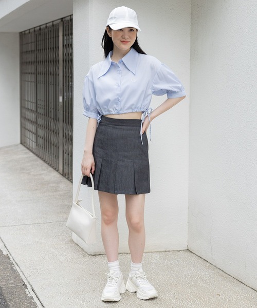 ALAND(エーランド)の「「3.3 Field Trip/シシュウドロストショートシャツ」ショート丈 / 裾ドロスト シャツ / ビッグカラーシャツ / 大きめ襟 2964157(シャツ/ブラウス・レディース・その他1/ホワイト/ライトブルー・MEDIUM)」の16枚目の写真