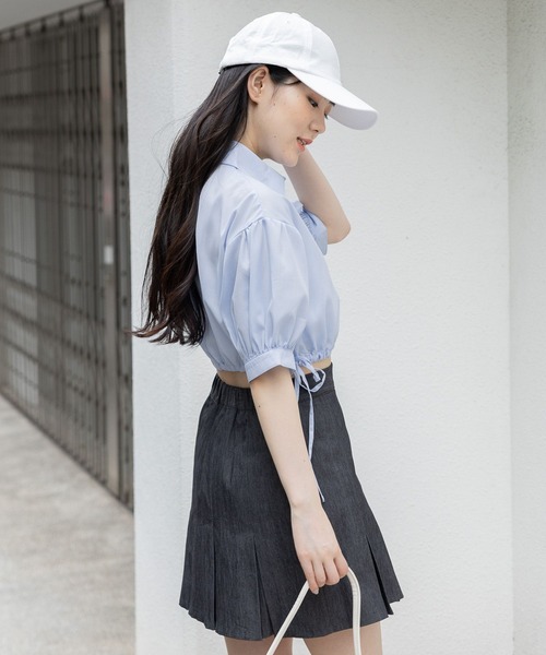 ALAND(エーランド)の「「3.3 Field Trip/シシュウドロストショートシャツ」ショート丈 / 裾ドロスト シャツ / ビッグカラーシャツ / 大きめ襟 2964157(シャツ/ブラウス・レディース・その他1/ホワイト/ライトブルー・MEDIUM)」の12枚目の写真