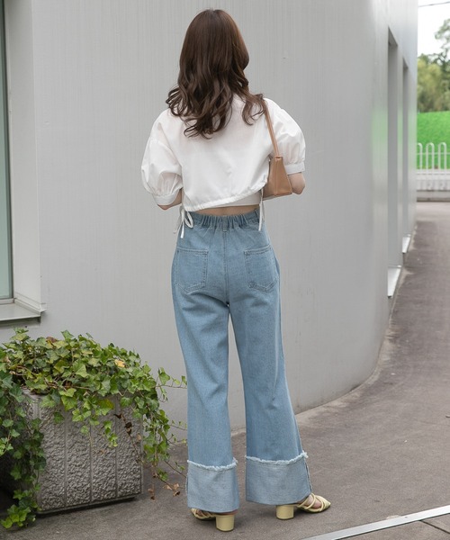 ドロストクロップシャツ　クールカレアン ドロストクロップシャツ クールカレアン TOPS | Cour Carre an