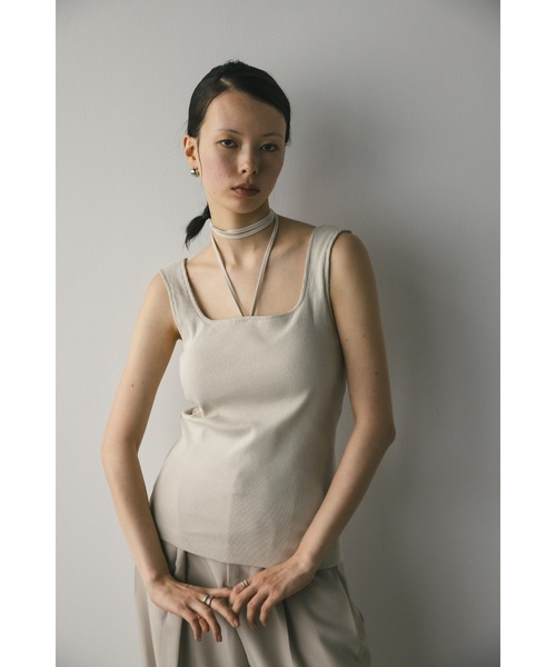 STYLEMIXER（スタイルミキサー）の「カップ付きストリングスクエアタンク（タンクトップ・レディース・ブラック/ブラウン/ベージュ・SMALL/MEDIUM）」の20枚目の写真