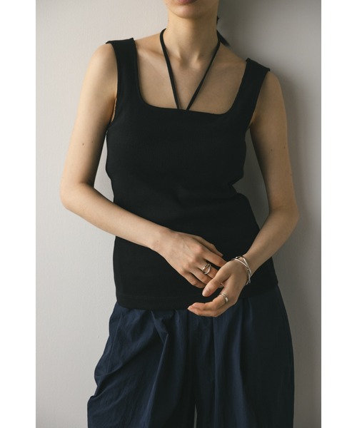 STYLEMIXER（スタイルミキサー）の「カップ付きストリングスクエアタンク（タンクトップ・レディース・ブラック/ブラウン/ベージュ・SMALL/MEDIUM）」の7枚目の写真