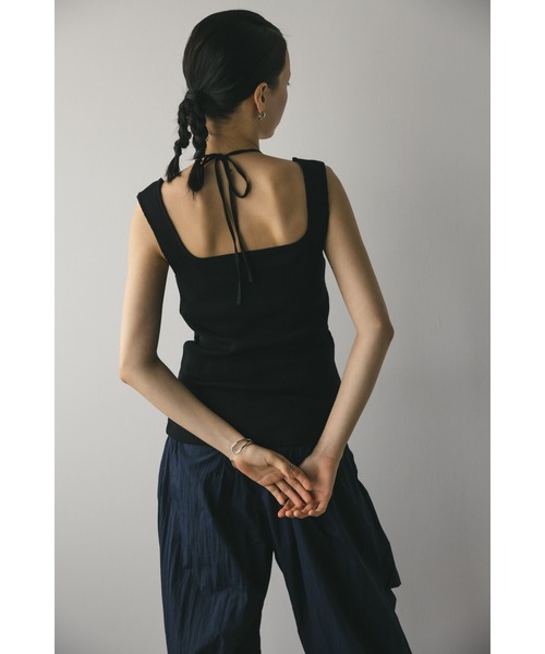 STYLEMIXER（スタイルミキサー）の「カップ付きストリングスクエアタンク（タンクトップ・レディース・ブラック/ブラウン/ベージュ・SMALL/MEDIUM）」の9枚目の写真