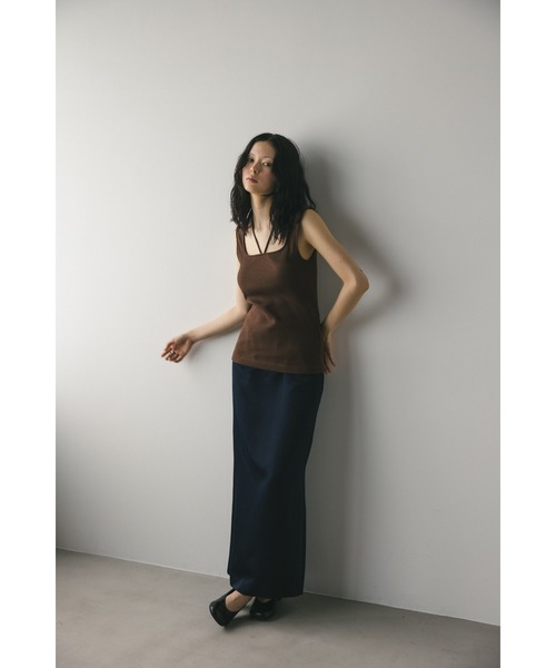 STYLEMIXER（スタイルミキサー）の「カップ付きストリングスクエアタンク（タンクトップ・レディース・ブラック/ブラウン/ベージュ・SMALL/MEDIUM）」の13枚目の写真