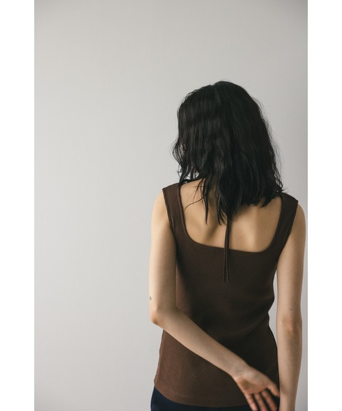 STYLEMIXER（スタイルミキサー）の「カップ付きストリングスクエアタンク（タンクトップ・レディース・ブラック/ブラウン/ベージュ・SMALL/MEDIUM）」の17枚目の写真