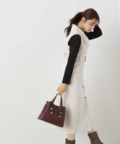 PROPORTION BODY DRESSING(プロポーションボディドレッシング)の「トレンチデザインタイトジャンスカ / 1213240808(ワンピース・レディース・ベージュ/ブラウン・SMALL/MEDIUM)」の4枚目の写真