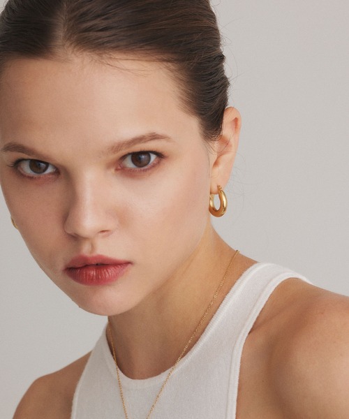 CENE（セネ）の「【CENE】セネ/シンプルフープピアス（ピアス（両耳用）・レディース・ゴールド/シルバー・FREE）」の3枚目の写真