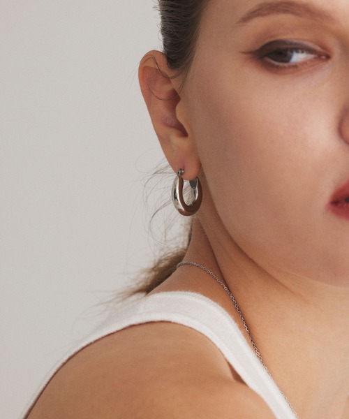 CENE（セネ）の「【CENE】セネ/シンプルフープピアス（ピアス（両耳用）・レディース・ゴールド/シルバー・FREE）」の8枚目の写真
