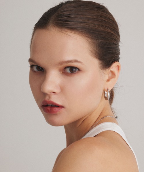 CENE（セネ）の「【CENE】セネ/シンプルフープピアス（ピアス（両耳用）・レディース・ゴールド/シルバー・FREE）」の9枚目の写真
