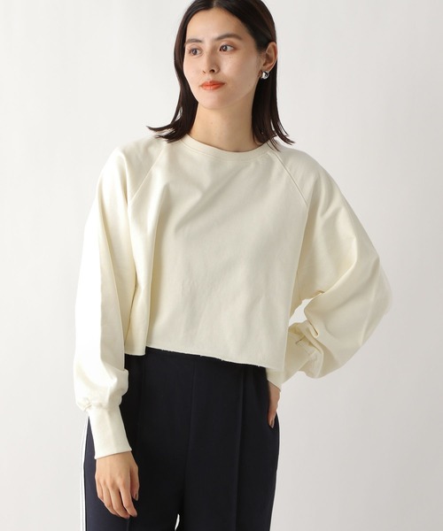 LEPSIM(レプシィム)の「ラグランショートプルオーバー 908527(Tシャツ/カットソー・レディース・グレー/ライトグリーン/ブラック/オフホワイト・FREE)」の2枚目の写真