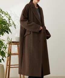 ピークドダブルロングコート