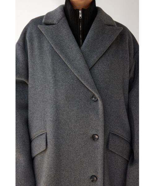 crie conforto（クリーコンフォルト）の「ピークドダブルロングコート（チェスターコート・レディース・ベージュ/ネイビー/ブラウン/グレー・FREE）」の11枚目の写真