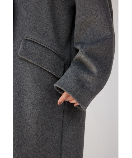 crie conforto（クリーコンフォルト）の「ピークドダブルロングコート（チェスターコート・レディース・ベージュ/ネイビー/ブラウン/グレー・FREE）」の13枚目の写真