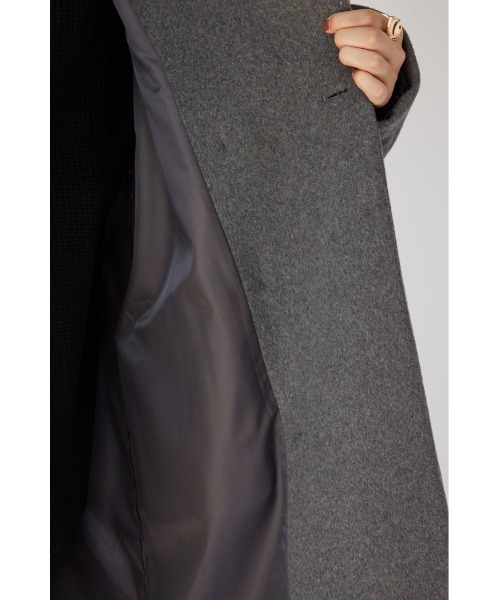 crie conforto（クリーコンフォルト）の「ピークドダブルロングコート（チェスターコート・レディース・ベージュ/ネイビー/ブラウン/グレー・FREE）」の14枚目の写真