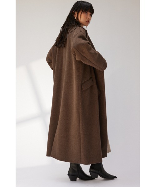 crie conforto（クリーコンフォルト）の「ピークドダブルロングコート（チェスターコート・レディース・ベージュ/ネイビー/ブラウン/グレー・FREE）」の17枚目の写真