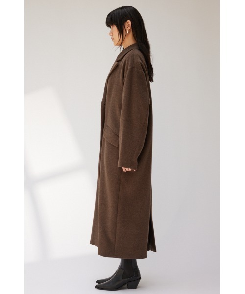 crie conforto（クリーコンフォルト）の「ピークドダブルロングコート（チェスターコート・レディース・ベージュ/ネイビー/ブラウン/グレー・FREE）」の19枚目の写真