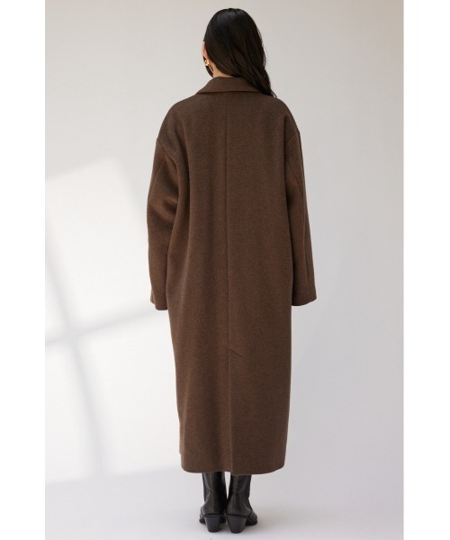 ピークドダブルロングコート