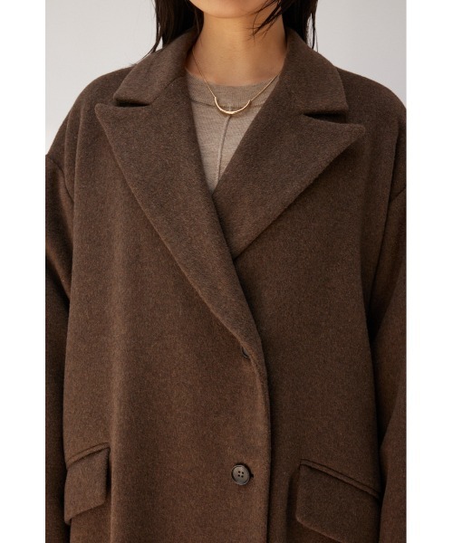 crie conforto（クリーコンフォルト）の「ピークドダブルロングコート（チェスターコート・レディース・ベージュ/ネイビー/ブラウン/グレー・FREE）」の21枚目の写真