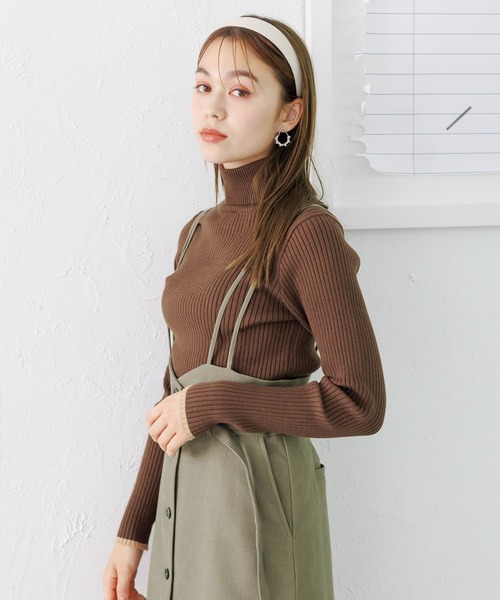 mysty woman(ミスティウーマン)の「【WEB限定】キャンディ配色タートルニット 977522(ニット/セーター・レディース・ホワイト系その他/ブラウン系その他2/グリーン系その他/ブラック系その他/ブラウン系その他/ベージュ系その他・FREE)」の15枚目の写真