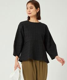 green label relaxing（グリーンレーベルリラクシング）の「フォルム ツイード ペプラム プルオーバー カットソー（Tシャツ/カットソー・レディース）」