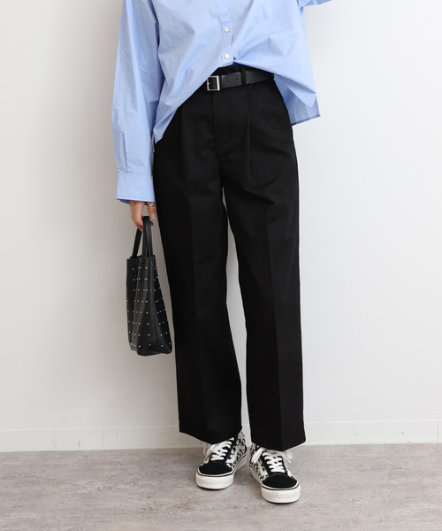 ベルト付きタックチノパンツ ベルト付きタックワイドチノパンツ(M GREIGE): パンツ｜PMbox
