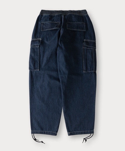 SlashDate（スラッシュデイト）の「【0】ワイドシルエットデニムイージーカーゴパンツ/ワイドテーパード/ケミカルウォッシュ（カーゴパンツ・メンズ・ケミカルウォッシュ/ブラック系その他/ワンウォッシュ/ライトインディゴブルー/ブラック・M/L/XL）」の15枚目の写真